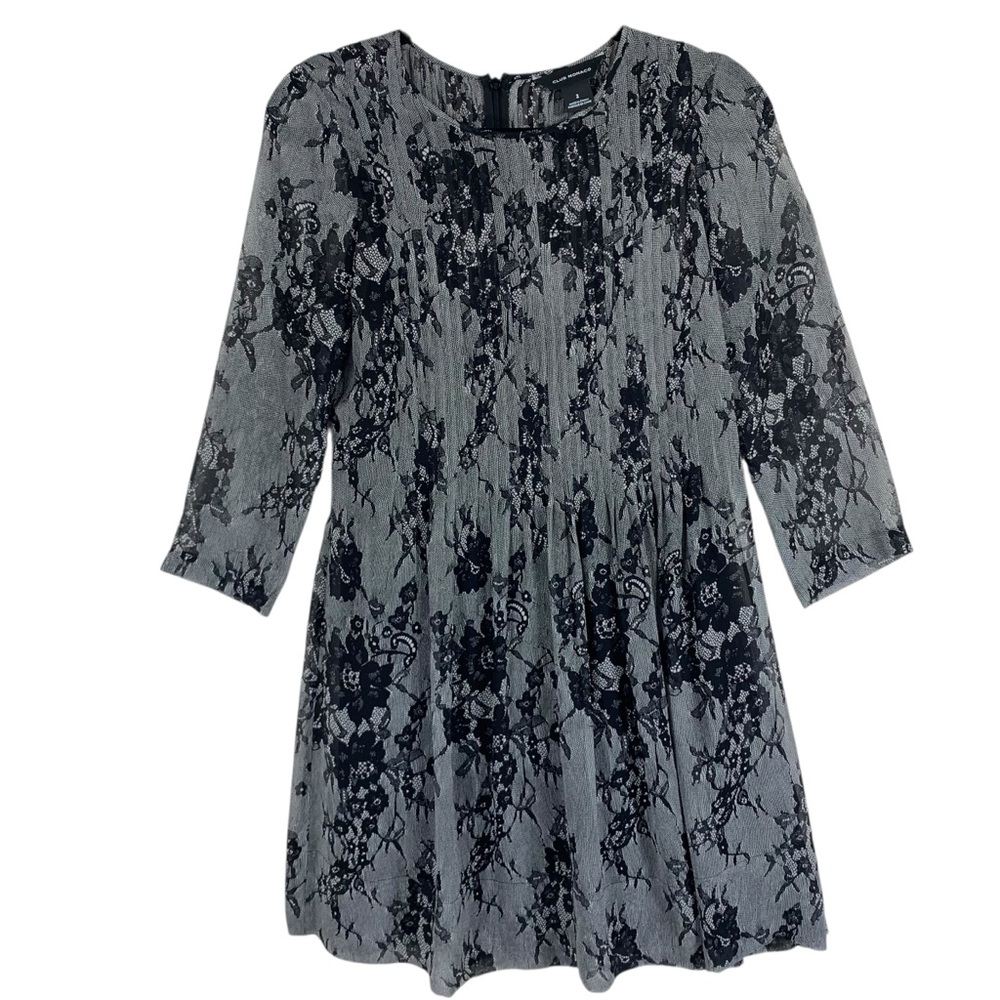 Club Monaco Black and White print boho 3/4 sleeve Dress size 2